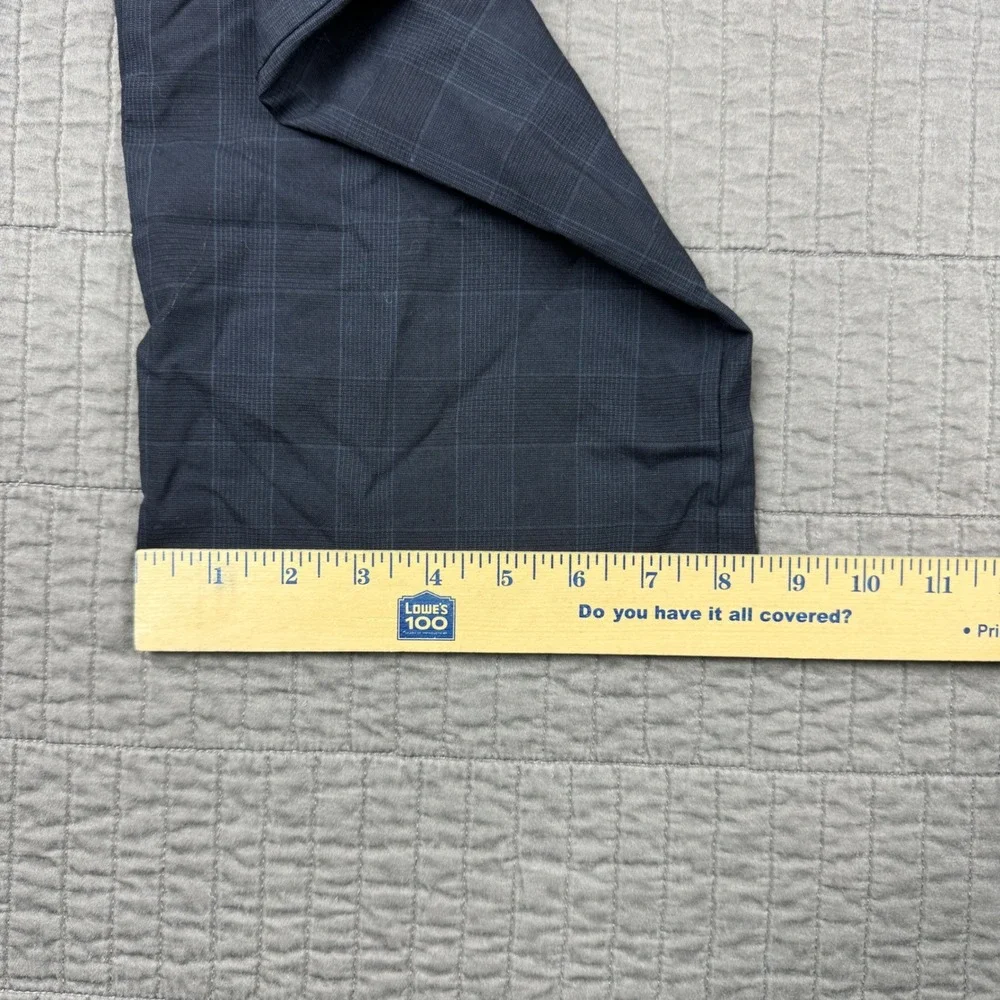 Banana Republic Mens 34x30 (34x29) Wool Tailored Navy Plaid Dress Pants Preppy